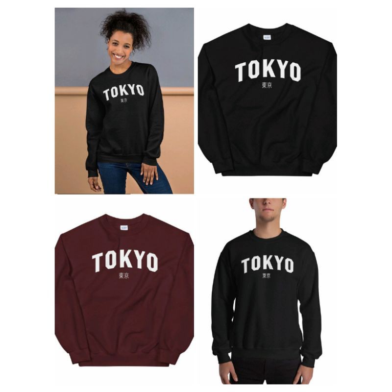 Sweater TOKYO Japanese Big Size S - XXXXXL(6XL) Sweatshirt OVERSIZE Crewneck Harajuku Kawaii Comfy Pria Wanita Jumbo 5XL 4XL 3XL 2XL XL L M