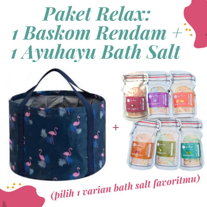 SET BASKOM AIR LIPAT RENDAM KAKI DAN GARAM RENDAM KAKI BATH SALT MASSAGE SPA PIJAT REFLEKSI PEDICURE