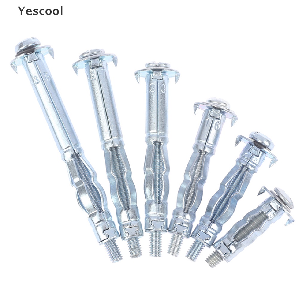 Yescool 10Pcs M4 Plug Dinding Metal Hollow Untuk Papan Plester