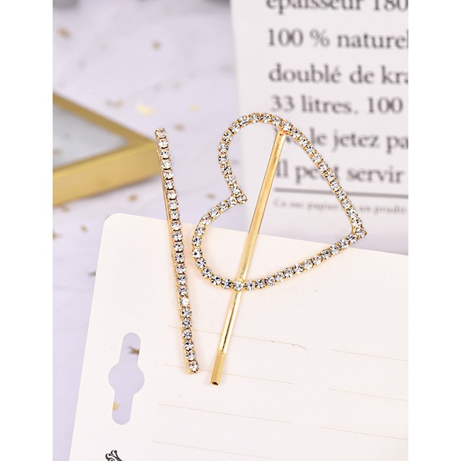 LRC Jepit Rambut Fashion Love Alloy Diamonds Love Two-piece F52909