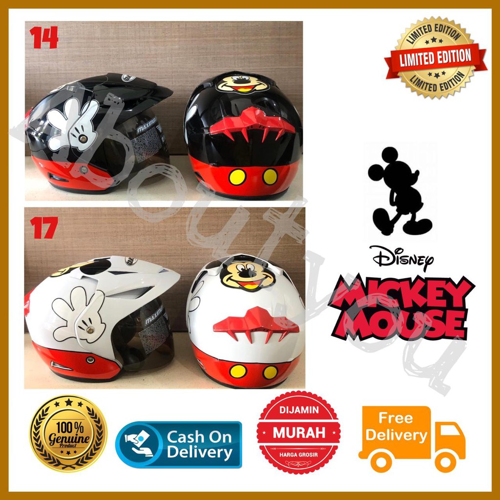 Jual LIMITED edition Helm Murah MICKEY MOUSE size M dewasa SNI  Indonesia|Shopee Indonesia