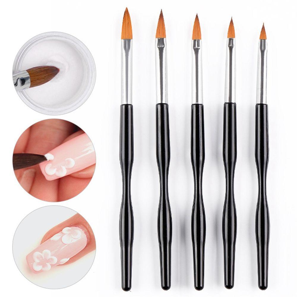 R-flower 3/5PCS Kuas Lukis Kuku DIY Akylic Powder Alat UV Gel Tukang Ukir