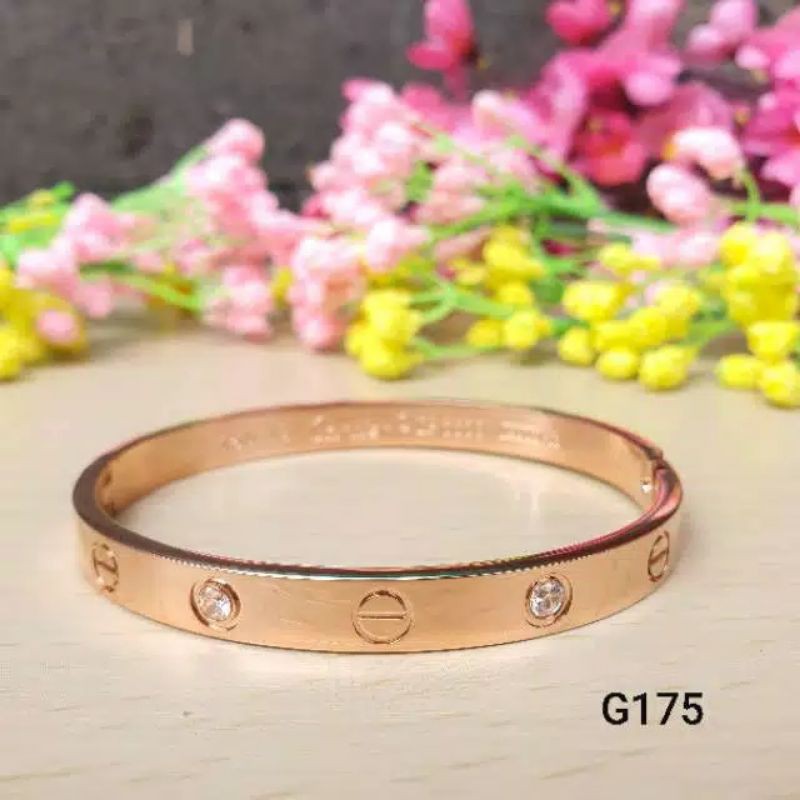 Gratis cincin gelang titanium 1 set 3 warna perhiasan wanita COD