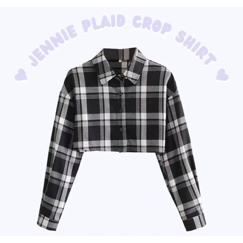 FC - KEMEJA JENNIE CROP TOP