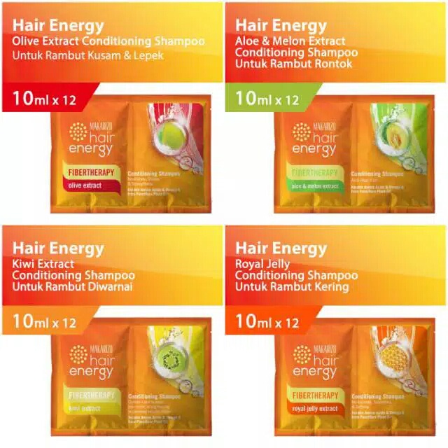 MAKARIZO SHAMPOO HAIR ENERGY+ CONDISIONER 10mL x 6sachet ( 6PCS )