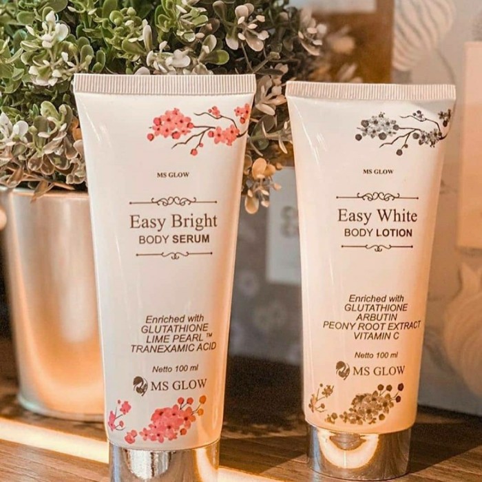 Easy White Body Lotion Ms Glow Dijamin ori bpom halal