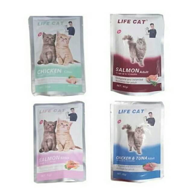 Jual MAKANAN KUCING BASAH LIFE CAT BAIM WONG POUCH 85 Grm SETARA WHISKAS Shopee Indonesia