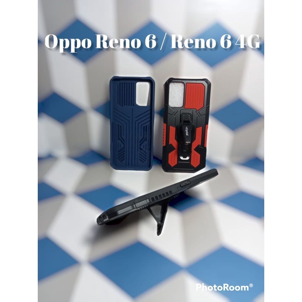 MN - Oppo Reno 6 / Reno 6 4G Case I-Crystal Robot Silikon Ring Standing Cover Casing HP Hardcase