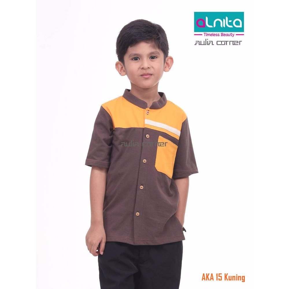 TERBARU Baju Muslim Anak Alnita AKA 15 Kuning Baju Anak