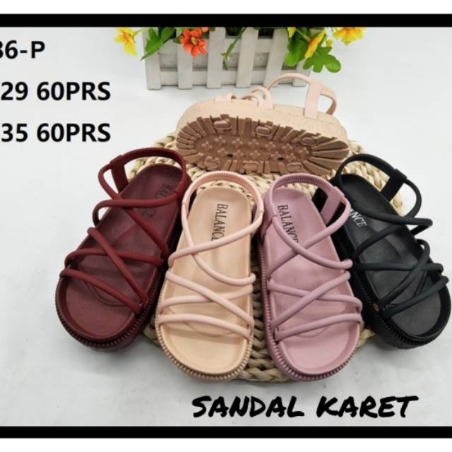  Sandal  Tali Karet  Jelly Wanita Sandal  Balance  Size 36 40 