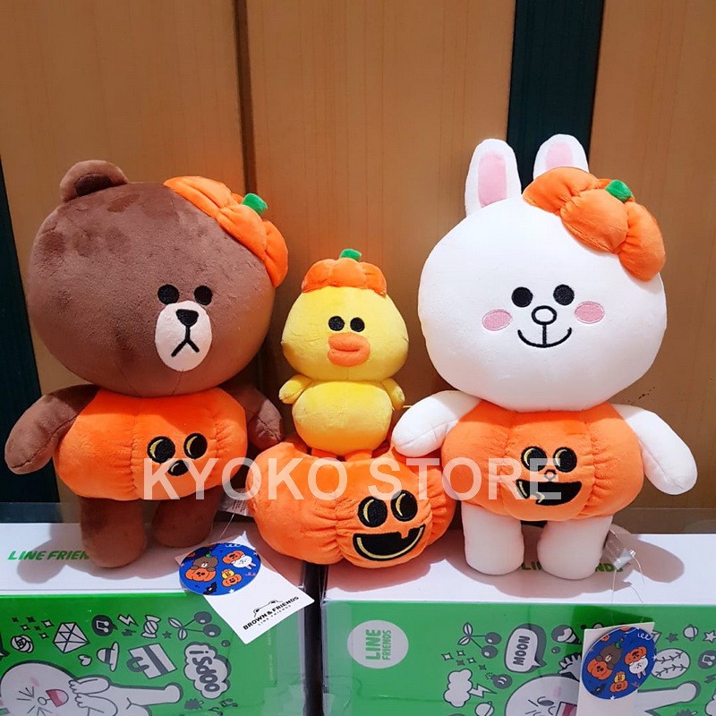 Boneka Line Brown Cony Sally Plush Doll Halloween Official LINE