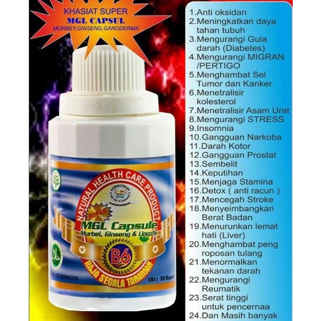 [BISA COD] MGL CAPSULE UFO B6 NEW -->> EKSTRAK MURBEI | GINSENG | LINGZHI / GANODERMA [HERBAL MULTI 