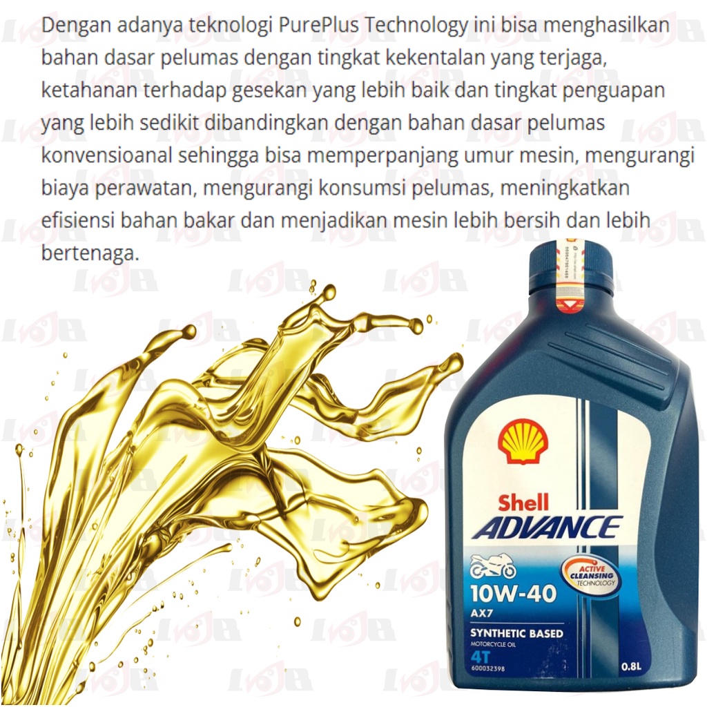 Oli Shell Advance AX7 4T 800ml 10w40 Oil Motor Bebek Sport 0.8 Liter