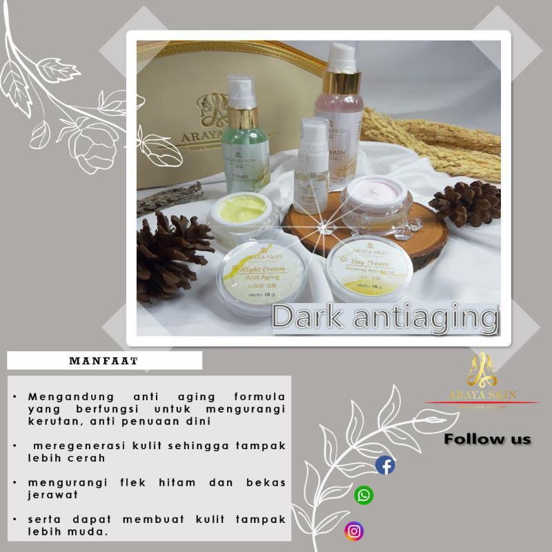 ARAYA SKIN DARK ANTI AGING/PERAWATAN WAJAH/SKINCARE/BPOM AMAN