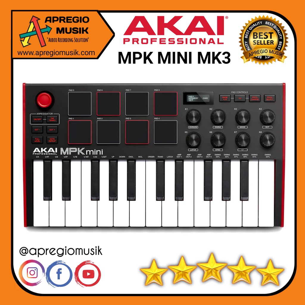 Image of AKAI MPK MINI MK3 MK III ORIGINAL Midi Controller #7