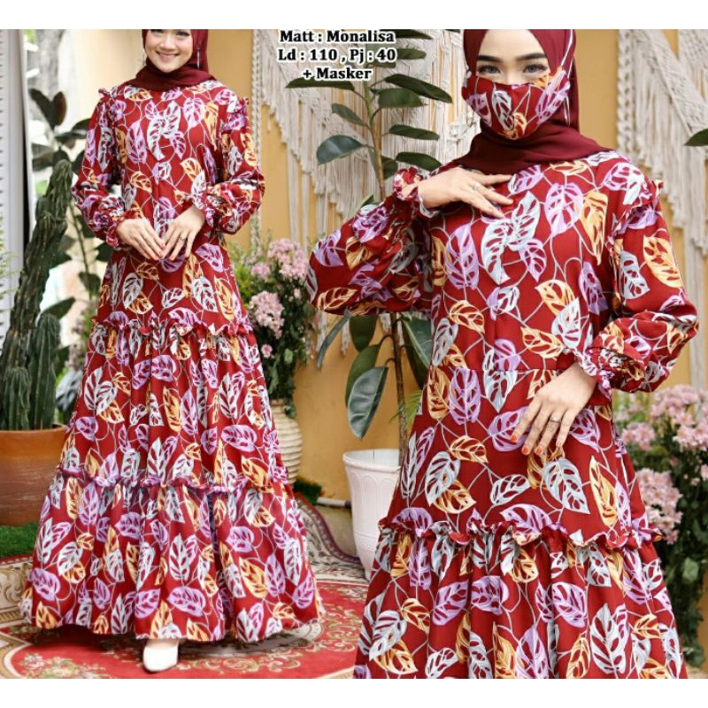REAL VIDEO GAMIS JUMBO FREE MASKER // BAHAN MONALISA PREMIUM BUSUI LD 110CM PJ140 FIT L - XXL