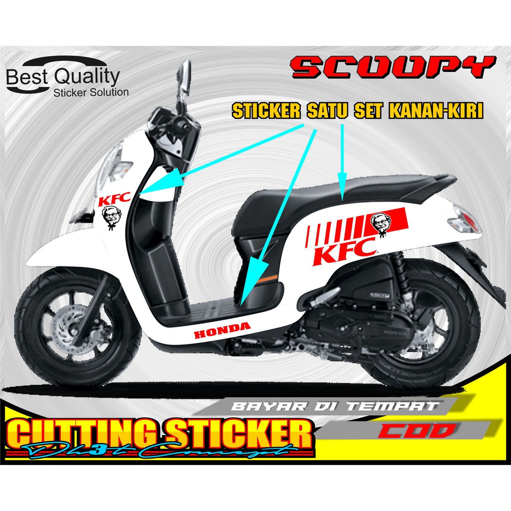 Sticker Scoopy Sticker Striping Logo KFC Prestige All Motor Sticker Scoopy Simple
