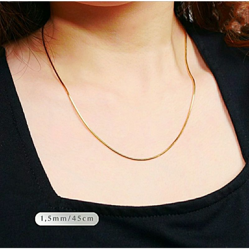 kalung perhiasan Xuping / kalung belut kilap / di jamin 100% antikarat antialergi tidak mudah luntur