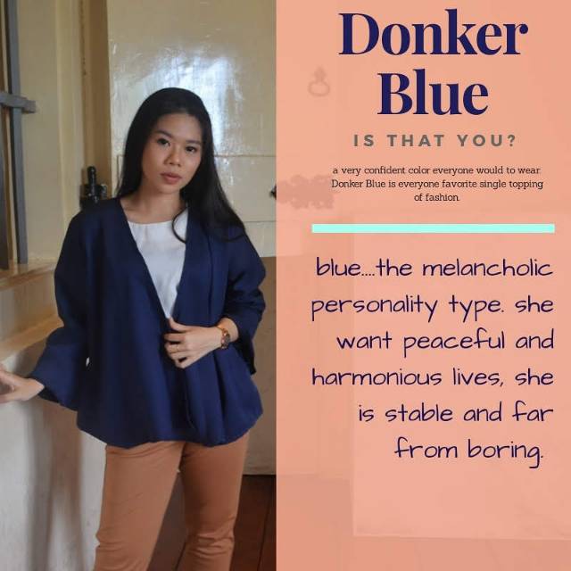 Abouters - Odeta - Outer Wanita biru dongker / Navy Blue