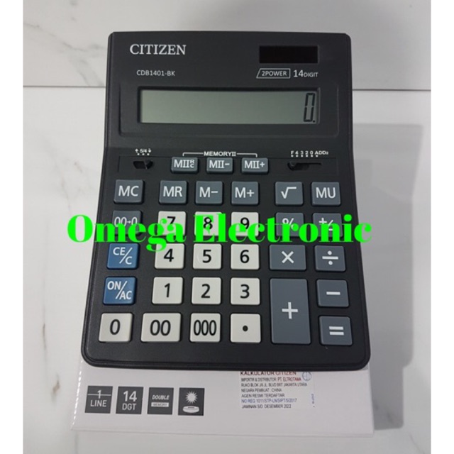 ORIGINAL Citizen Calculator CDB1401 - Kalkulator Meja Office 14 Digits CDB 1401