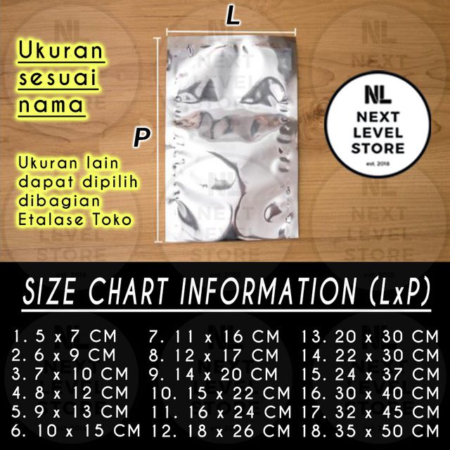 Aluminium Foil Pouch 11x16cm Flat Bag Clear Plastic Kemasan Premium