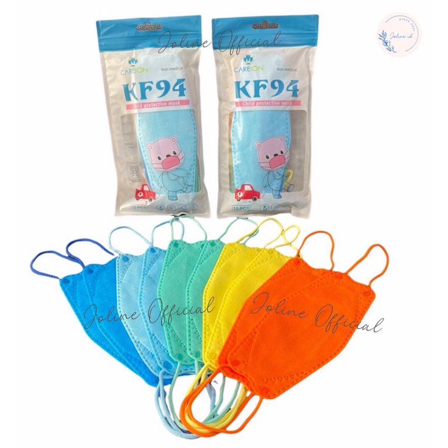 Masker Kf94 Anak 4ply Careion Warna Warni Pelangi 1 Box Isi 20pc / Masker Korea Rainbow Mix Cantik 4 Ply