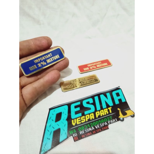 Emblem 2 mixture tangki vespa super sprint vbb px series excel bahan kuningan bagus