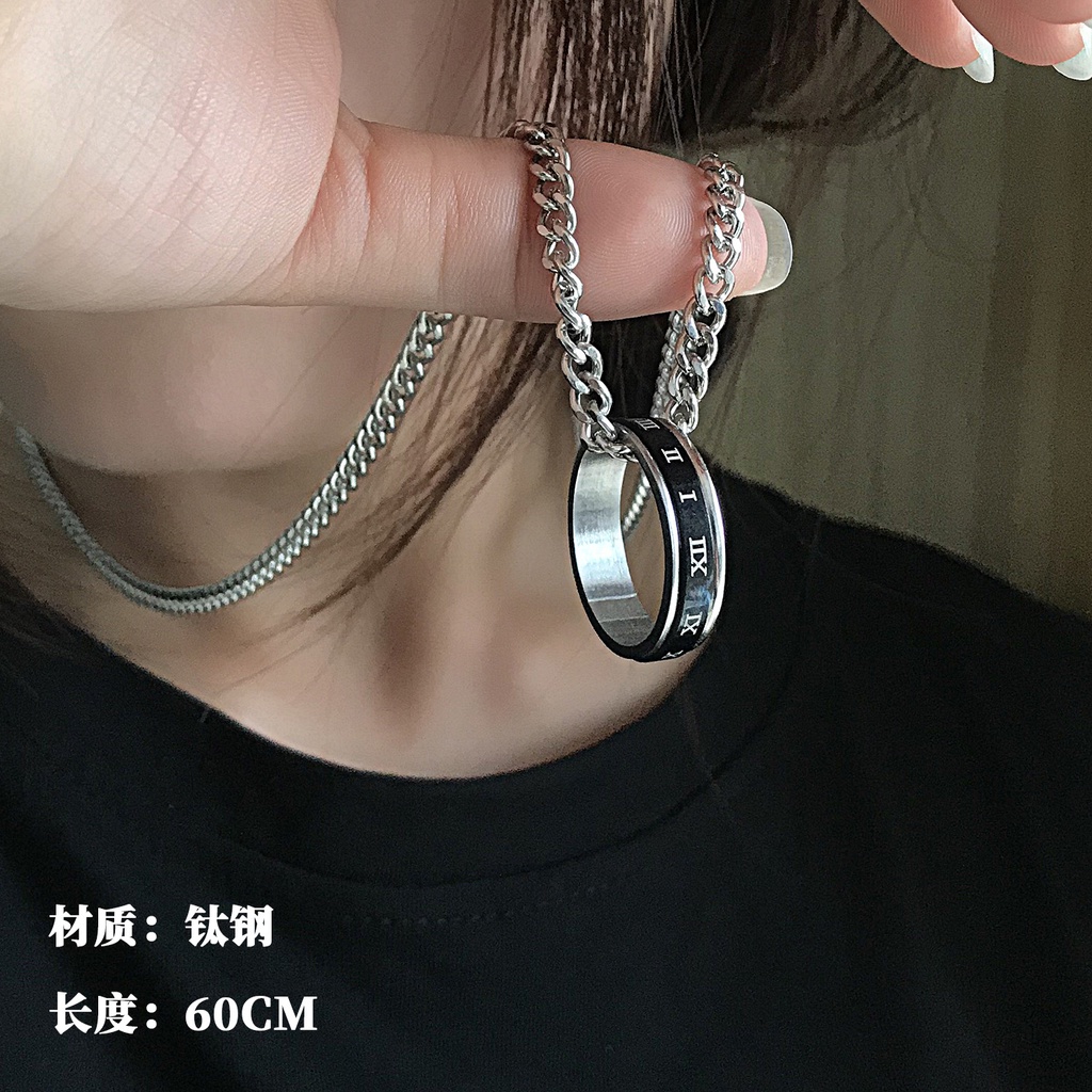 2021 Kalung Rantai Panjang Liontin Bunga Daisy Bahan Titanium Steel Warna Silver Gaya Hip Hop Untuk Wanita