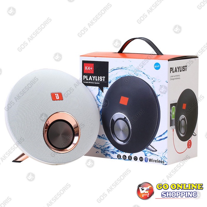 SPEAKER BLUETOOTH JBL WIRELESS PLAYLIST K4+ TWS MEGA BASS - Putih