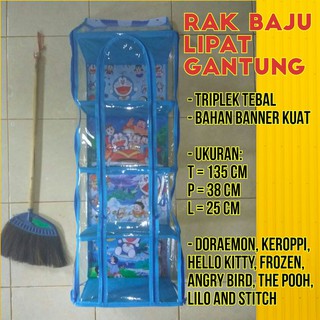  RAK  BAJU  GANTUNG  ORGANIZER BAJU  GANTUNG  KARAKTER  TRIPLEK 