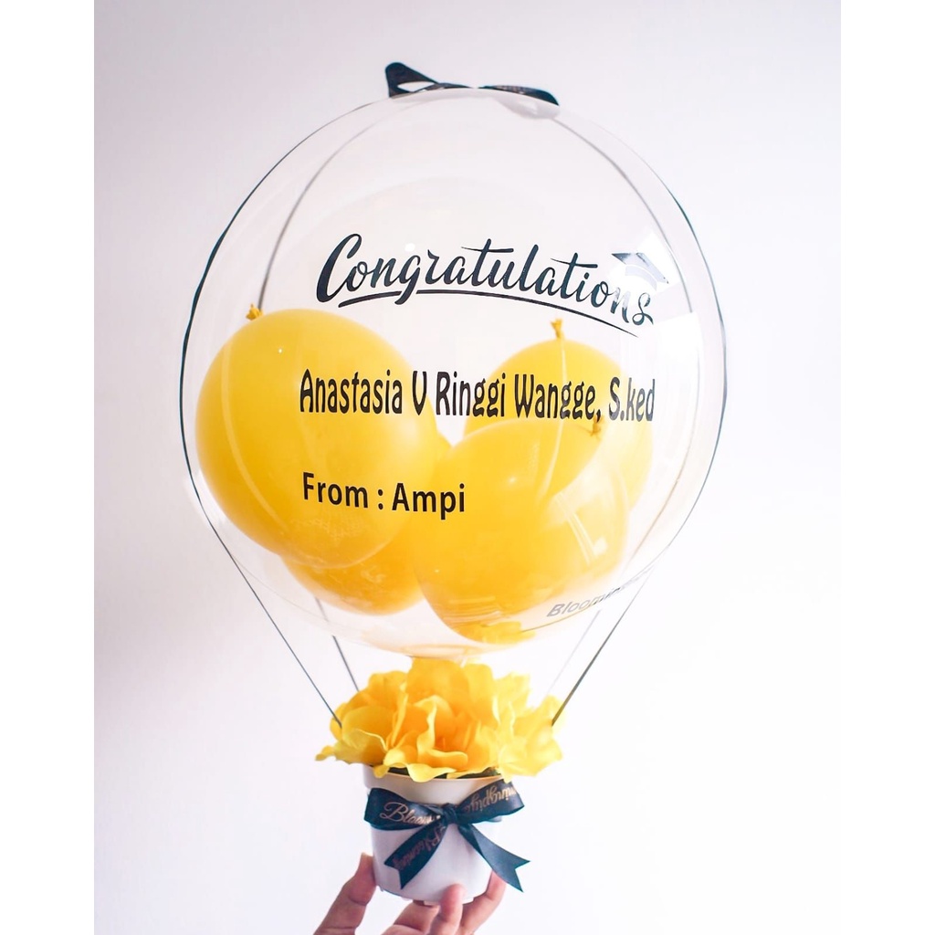 Buket balon custom series pot free tulisan (Jabodetabek only)