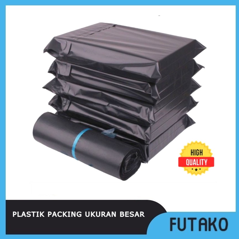 FUTAKO PLASTIK POLYMAILER HITAM Ukuran Besar Jumbo Kantong Packing Tebal Premium Kemasan Pembungkus Paket Online Shop ( BIG )