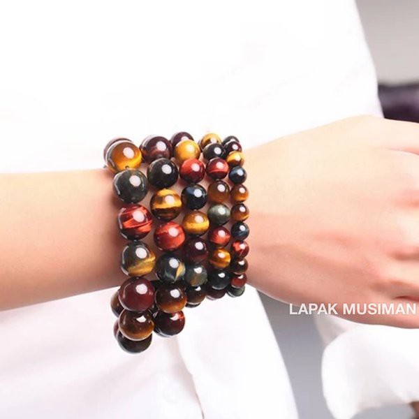 [Bayar di Tempat] GELANG BATU BIDURI SEPAH 3 WARNA MATA HARIMAU TIGER EYE ASLI ORIGINAL