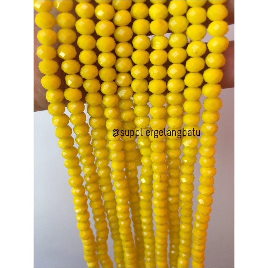 Crystal Ceko Doff 6mm KUNING bahan aksesoris bikin gelang kalung DIY fashion gelang kalung wanita