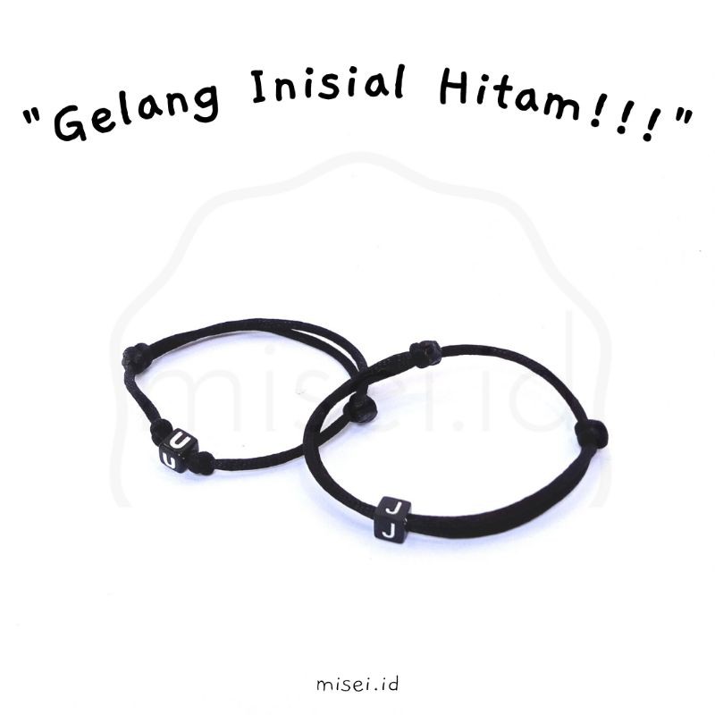 GELANG COUPLE INISIAL (HITAM) // GELANG INISIAL