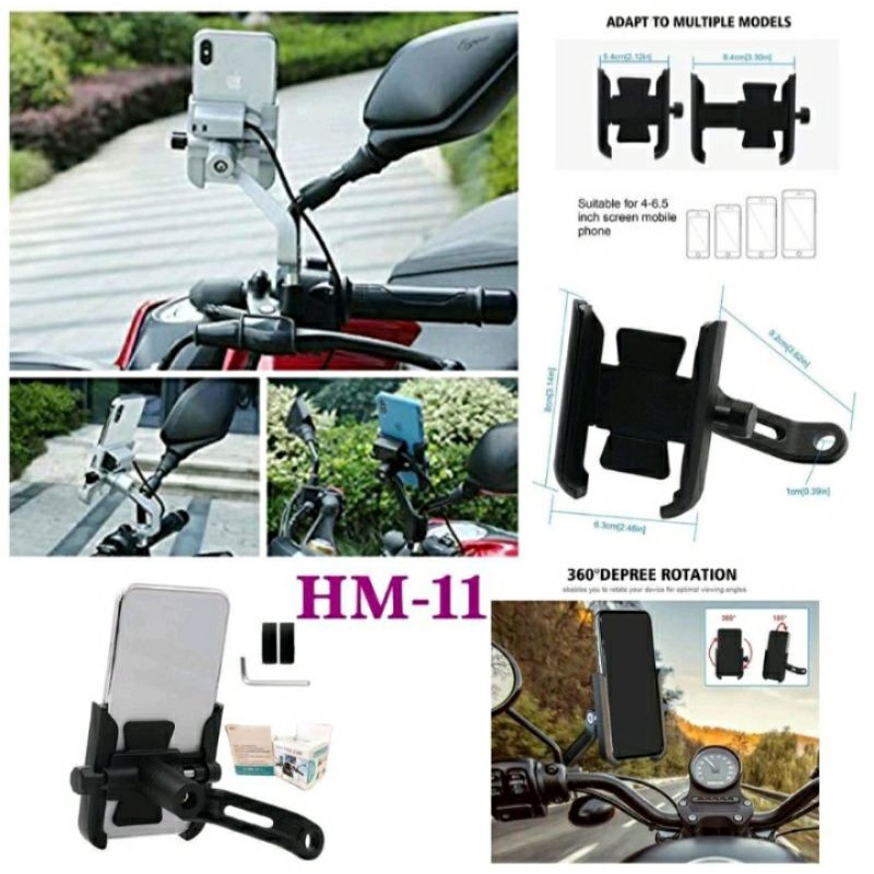 (bisa COD) Zenia PHONE HOLDER DUDUKAN HP SEPEDA MOTOR HOLDER HANDPHONE STANG SPION SEPEDA MOTOR