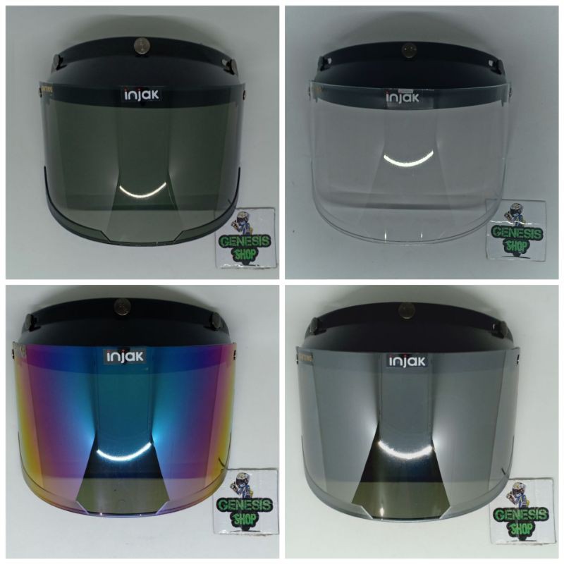 Jual Kaca Helm Bogo Flat Injak Coating Retro Bogo Clear Smoke Rainbow