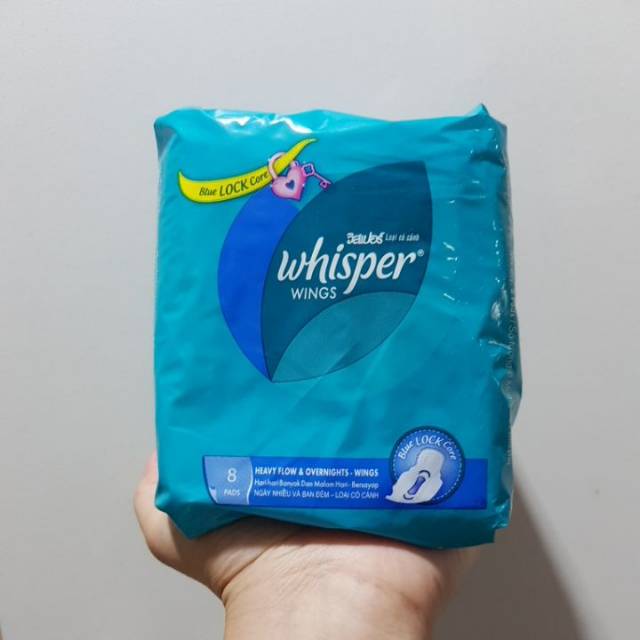 Jual Whisper Sanitary Pad Heavy Flow Overnights Wings 8pcs | Shopee ...