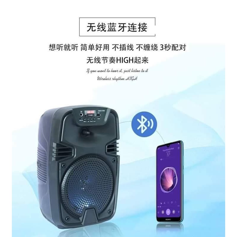 Speaker Bluetooth Karaoke Portable ZQS 6108 Extra bass Free Mic