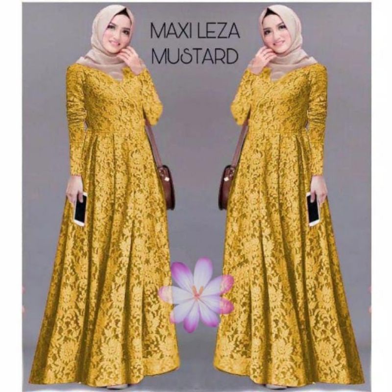 MAXI LEZA /GAMIS FULL BRUKAT /GAMIS LEBARAN /GAMIS UNDANGAN /GAMIS KONDANGAN