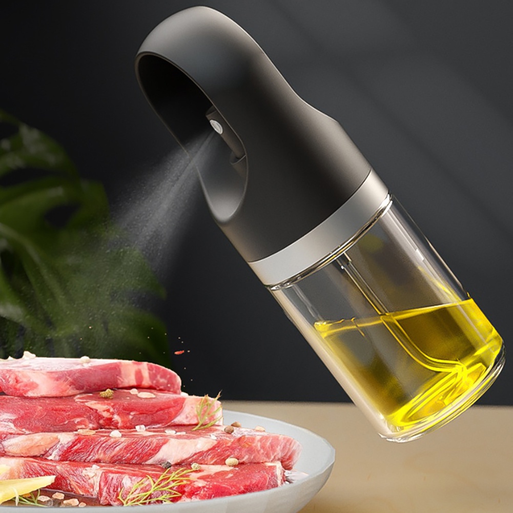 Portable push type oil spray bottle barbecue oil control glass oil pot spray type seasoning bottle OWT