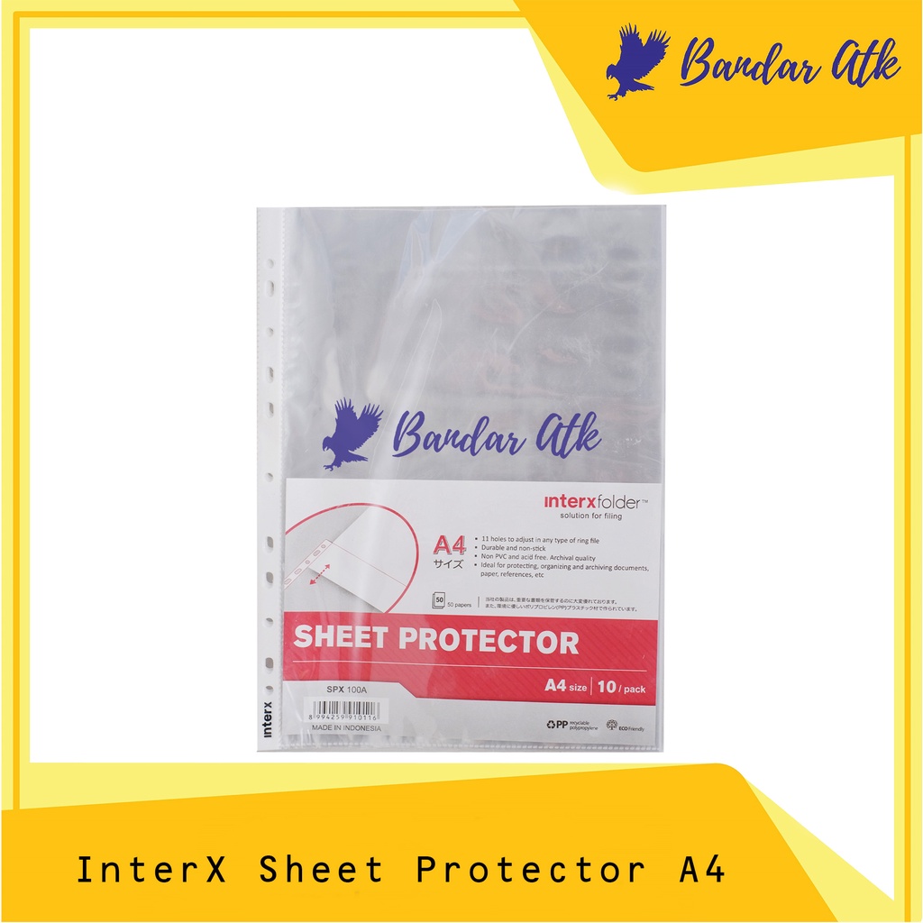 

Sheet Protector PP Pockets A4 F4 isi 10 Lembar Inter X Folder [1 PACK]