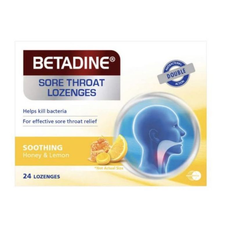 betadine sore throat honey lemon lozenges