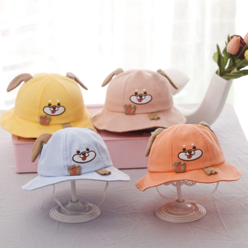 TOPI BUCKET BAYI TOPI ANAK BORDIR DOGGY TELINGA KAKI LUCU FASHION BAYI ANAK