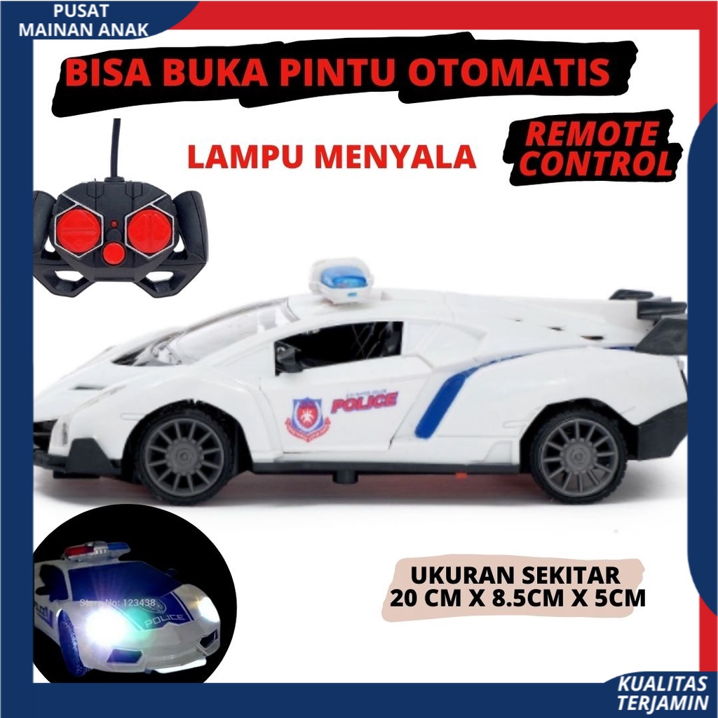 Mobil Remote Control Sedan POLISI Bisa Buka Pintu Rc Car Lambogini | Mainan Anak Kado Ulang Tahun