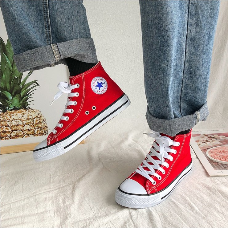 Sepatu Converse Sneakers Pria Sneakers Putih Canvas Sepatu Pria Sepatu Wanita - Hak Tinggi