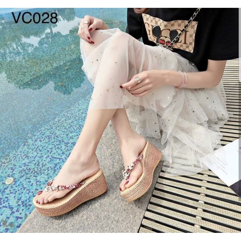 Starr seller sandal japit cewek /ZPT-Sandal wedges silang wanita OF-62