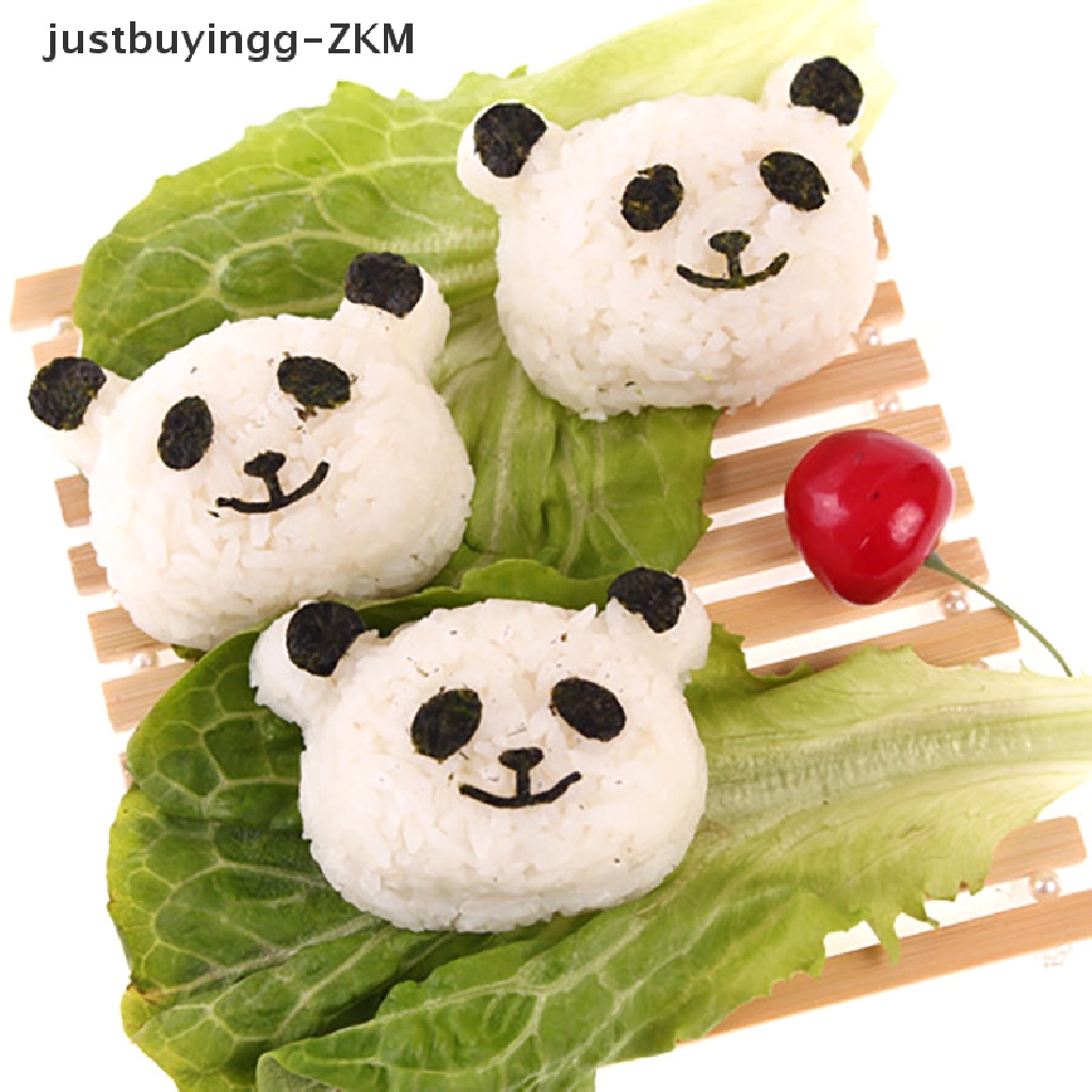 1 Set Alat Cetakan Pembuat Bola Nasi Sushi Bento Bentuk Panda Model Tekan DIY Untuk Anak