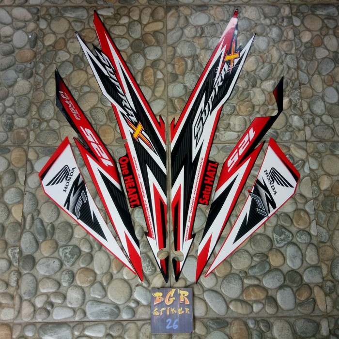 stiker striping motor honda supra x 125 fi 2014 - Biru