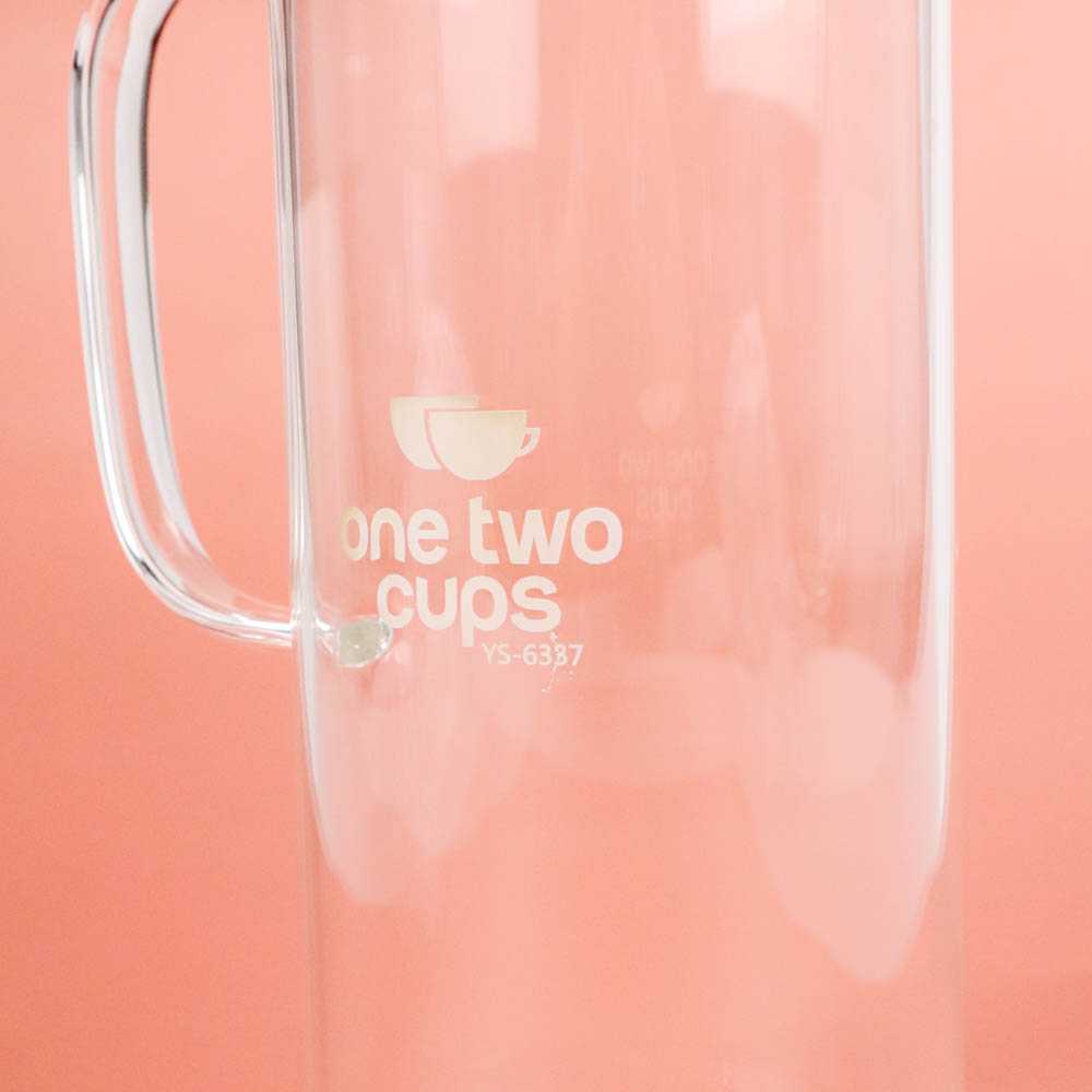 One Two Cups Teko Pitcher Teh Kopi Borosilicate Glass 1380ml